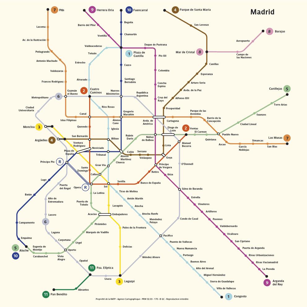 Карта метро мадрида на русском